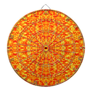 Cible De Fléchettes Fractale Abstraite En Rouge Et Orange