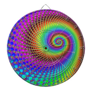 Cible De Fléchettes Fractale en spirale abstraite
