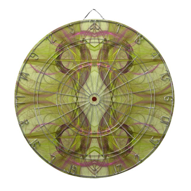 Cible de flechettes fractale rose et verte Abstrai (Devant)