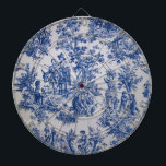 Cible De Fléchettes Française toile de jouy bleu et blanc élégant<br><div class="desc">toile de jouy bleu et blanc.</div>