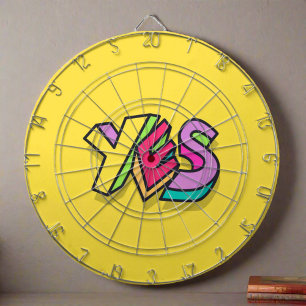 Cible De Fléchettes Funky Cool coloré "OUI" Bold jaune tendance Sport