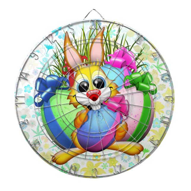 Cible De Fléchettes Funny Bunny biting an Easter Egg (Devant)