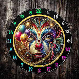 Cible De Fléchettes Funny Rainbow Clown Dartboard avec ballons