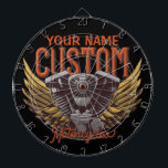 Cible De Fléchettes  Garage de moto personnalisé Aigle de moto<br><div class="desc">Conception du garage de moto personnalisé - Customisez avec votre nom ou votre texte personnalisé.</div>