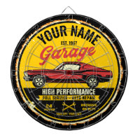 Garage de voiture classique rouge rapide 1967 pers