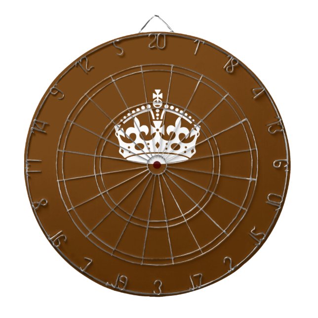 Cible De Fléchettes Gardez le calme sur la décoration Brown (Devant)