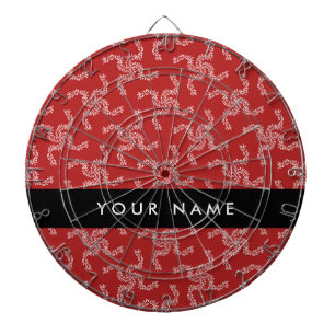 Cible De Fléchettes Garland de Noël, Rouge, Votre nom, Personnaliser