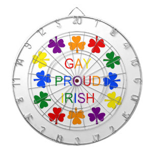 Cible De Fléchettes Gay Fier Irlandais LGBT Rainbow Shamrocks
