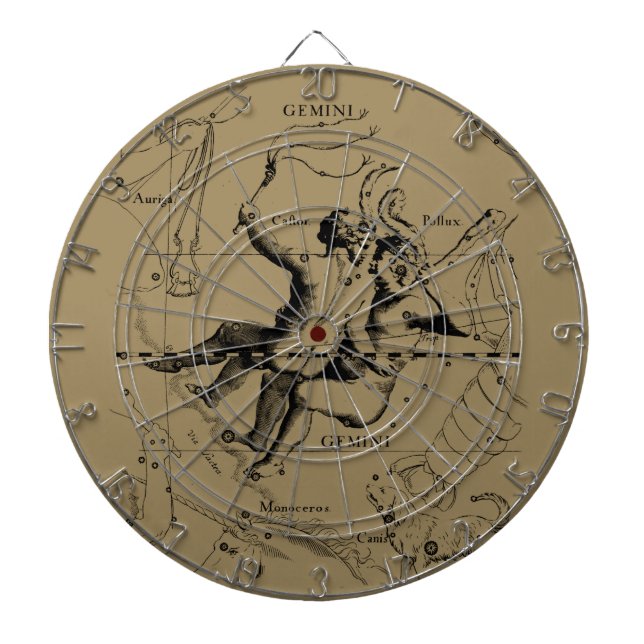 Cible De Fléchettes Gemini Constellation Zodiac Hevelius 1690 (Devant)