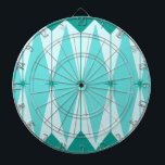 Cible De Fléchettes Geometric Diamonds & Starbursts Dart Board<br><div class="desc">This Geometric Diamonds & Starbursts Dart Board has all of the kitschy charm of something that is kitschy and charming. The vintage inspired design features a mod, peacock blue background with light blue, elongated hexagons, layered with turquoise diamonds, and peacock blue starbursts. It’s a kaleidoscope of retro goodness! This 1950’s...</div>