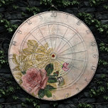 Cible De Fléchettes Glam Steampunk | Rose rose et or Rustique Floral<br><div class="desc">90 Grunge, Tout Grandit ! Feminine, sophistiquée de l'époque victorienne shabby chic steampunk sans couture motif avec palette de couleurs girly avec une rose rose rose sur un arrière - plan grunge accentué par la poussière de parties scintillant d'or et l'écriture manuscrite. Ce design abstrait vintage des années 1990 présente...</div>