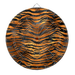 Cible De Fléchettes Glamorous Black Brown Tiger Stripes Animal Print