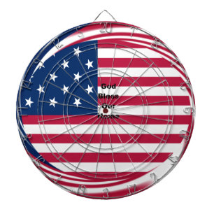 Cible De Fléchettes God Bless Our Home : USA Flag Swirl Art