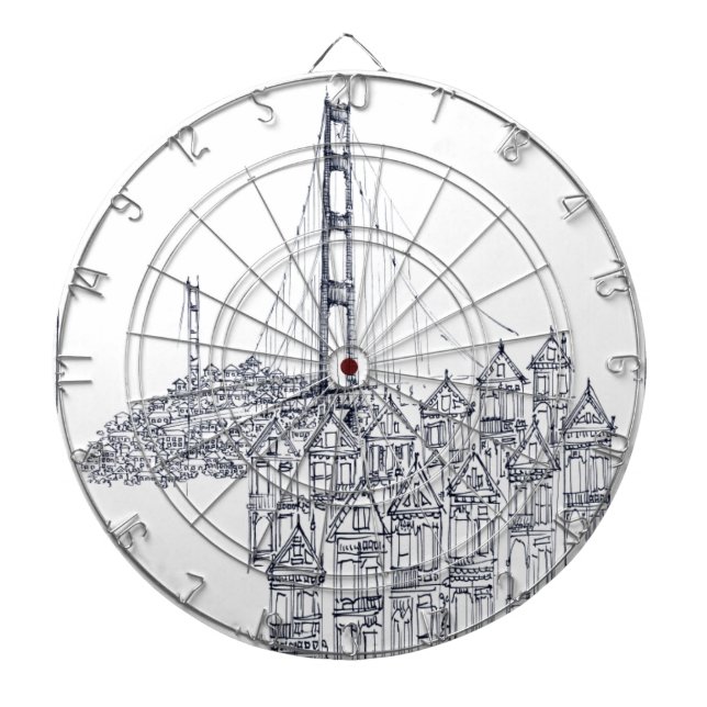 Cible De Fléchettes Golden Gate (Devant)