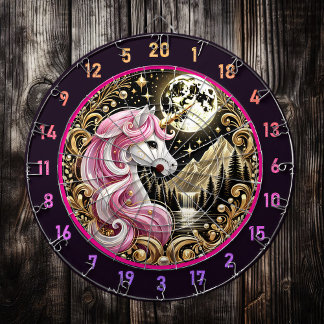 Cible De Fléchettes Golden Moon Highlights Majestic rose licorne