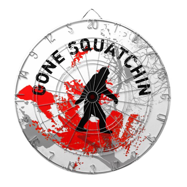 Cible De Fléchettes Gone Squatchin avec tableau noir Bigfoot (Devant)