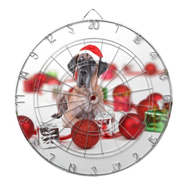 Cible De Fléchettes Grand Danois avec ornements de Noël Cadeaux (Devant)