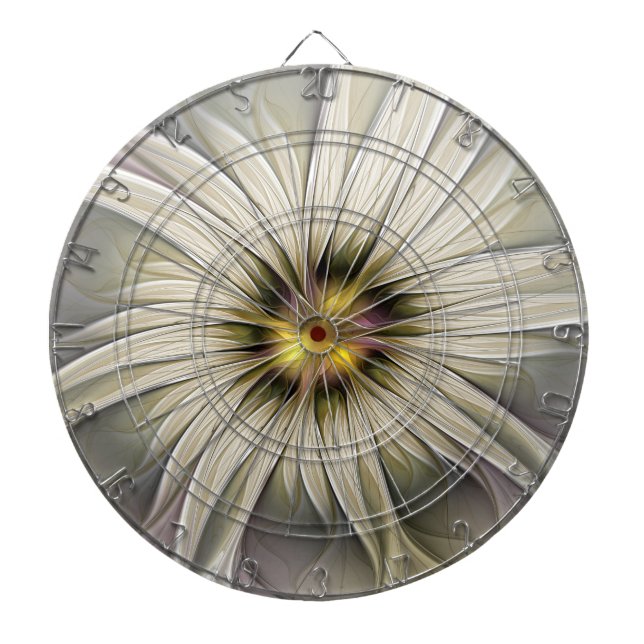 Cible De Fléchettes Grande Fleur d'Ivoire, Art Fractal Moderne Abstrai (Devant)
