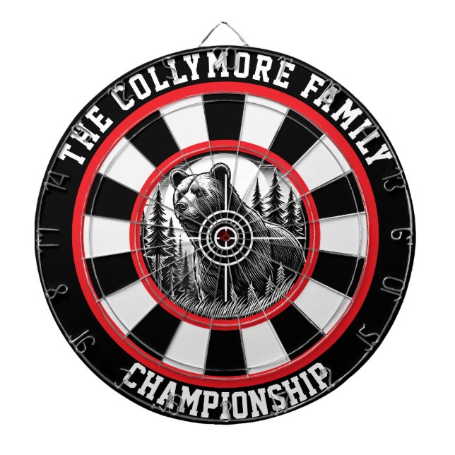 Cible De Fléchettes Gras Grizzly Target Forest Art (Devant)