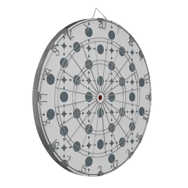 Cible De Fléchettes Gray Polka Dots, Polka Dot Pattern, Dots (Devant gauche)