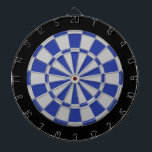 Cible de flechettes : Gris Argent, Bleu Et Noir<br><div class="desc">Jeu De Cible de flechettes En Gris Argent,  Bleu Et Noir Comprenant 6 Darts En Laiton</div>