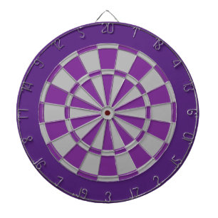 Cible de flechettes : Gris argenté, pourpre, et