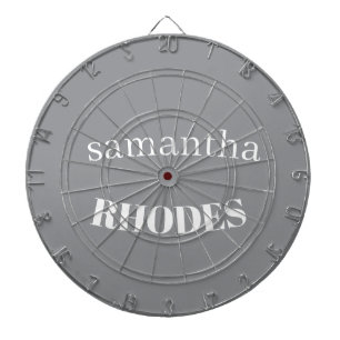 Cible De Fléchettes Gris monogramme minimaliste personnalisé