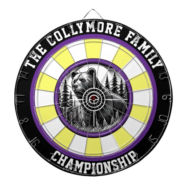 Cible De Fléchettes Grizzly Bear Forest Target Art (Devant)