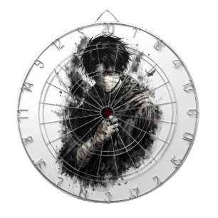 Cible De Fléchettes Guerrier d'anime sombre Ninja bandagé Art Grunge