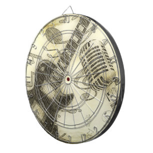 Cible de flechettes guitare et microphone