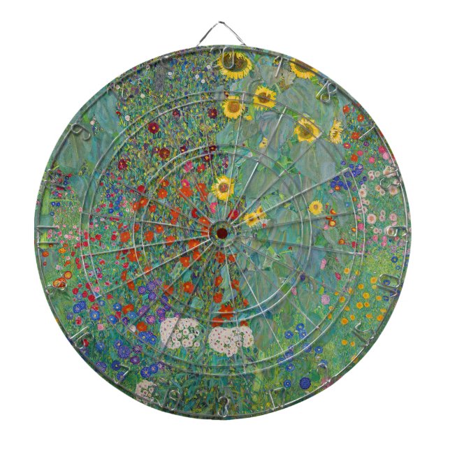Cible De Fléchettes Gustav Klimt - Jardin de campagne avec tournesols (Devant)
