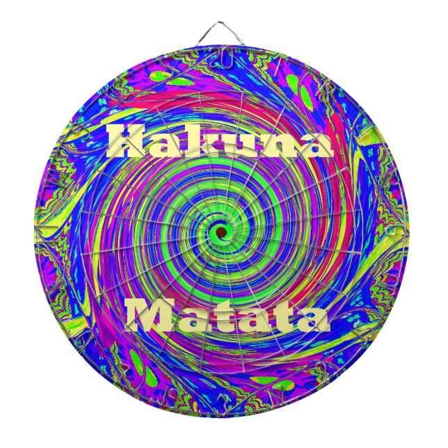 Cible De Fléchettes Hakuna Matata – Conception Tourbillon avec des Cou (Devant)