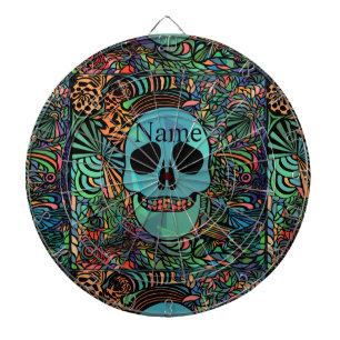 Cible De Fléchettes Halloween Hippie Skull Thunder_cove