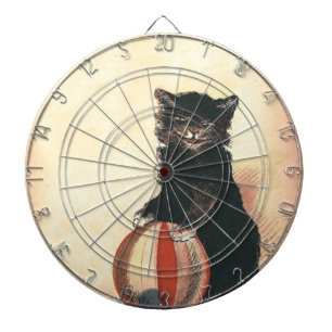 Cible De Fléchettes HALLOWEEN Vintage Chat Noir