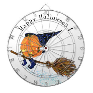 Cible De Fléchettes Happy Halloween sorcière Citrouille Volant Chambr