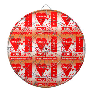 Cible De Fléchettes Happy Valentine's Day Text Forever Love Hearts Red