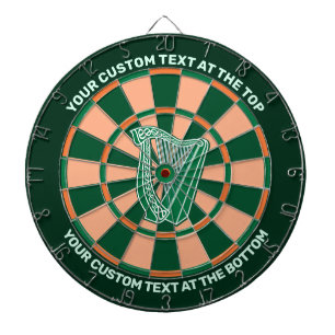 Cible De Fléchettes Harp Icon Dartboard Irlandais couleurs et texte pe