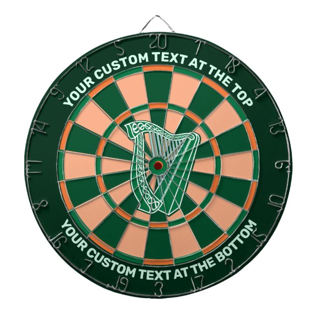 Cible De Fléchettes Harp Icon Dartboard Irlandais couleurs et texte pe (Devant)