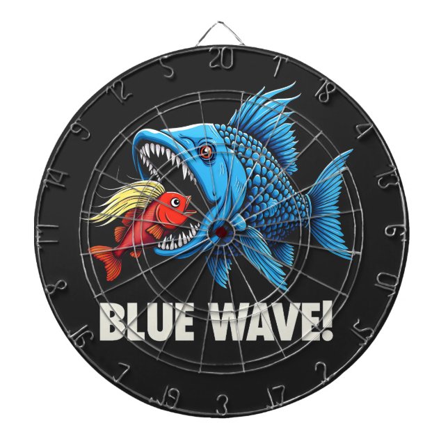 Cible De Fléchettes Harris Walz Élection Blue Waves Démocrate Fish (Devant)