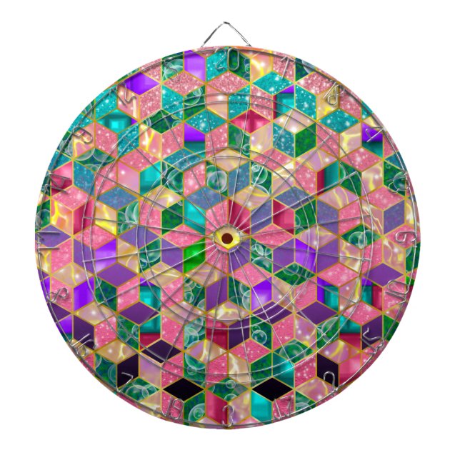 Cible De Fléchettes Hexagone en forme de diamant multimixte amusant (Devant)