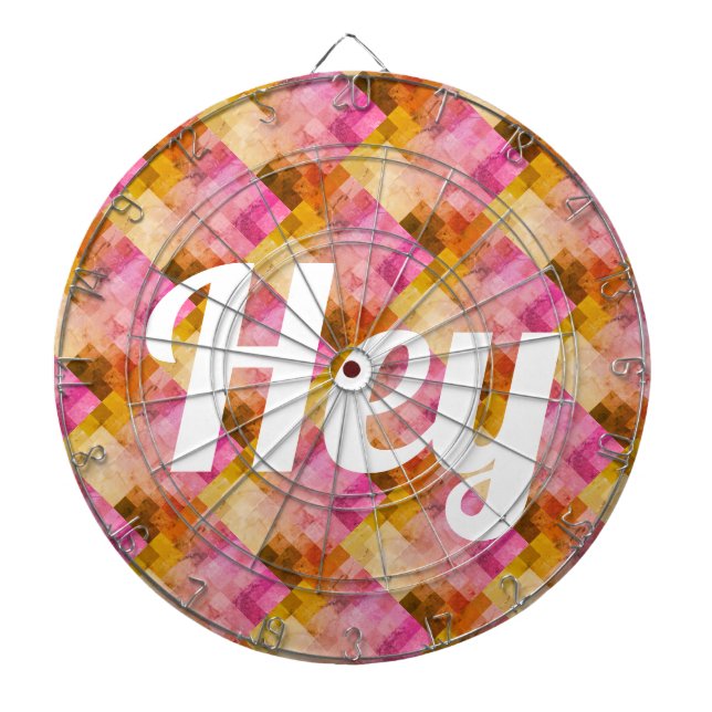 Cible De Fléchettes Hey motif géométrique aquarelle rose (Devant)