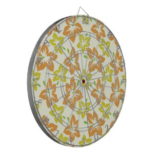 Cible De Fléchettes Hibiscus Jaune, Hibiscus Orange, Modèle Floral