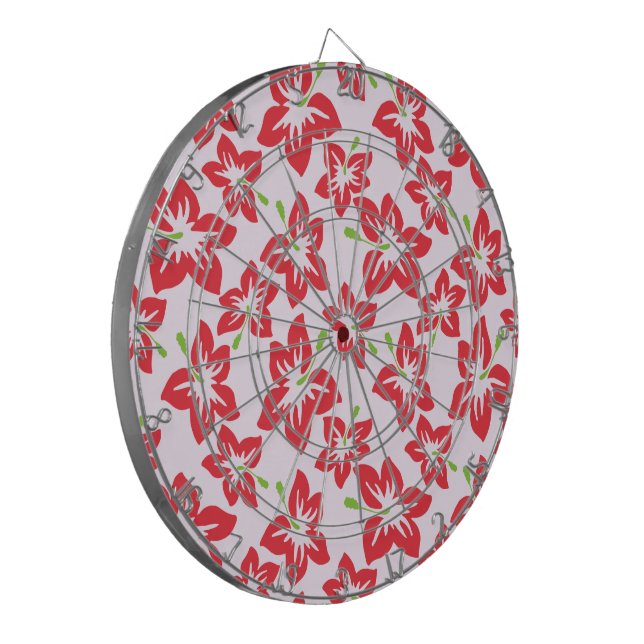 Cible De Fléchettes Hibiscus rouge, Fleurs rouges, Motif de fleurs (Devant gauche)