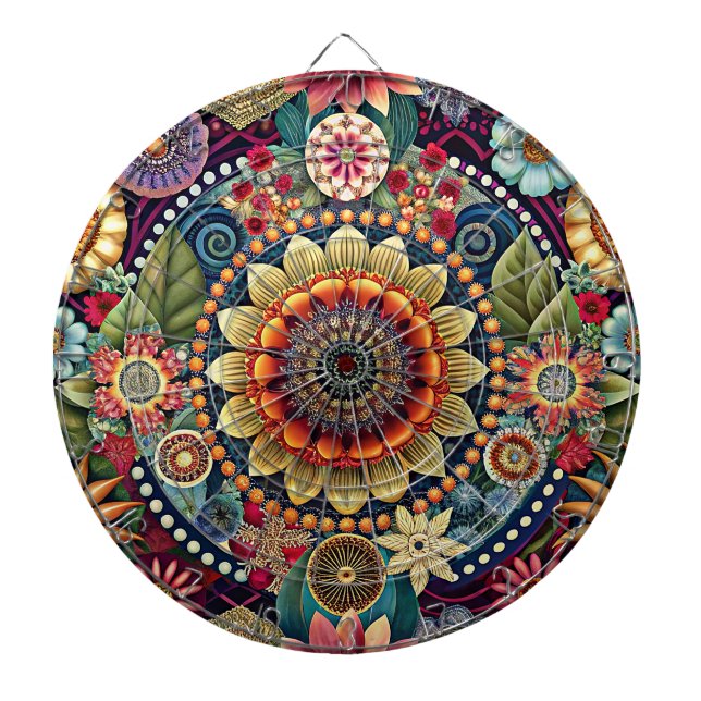 Cible De Fléchettes Hippie Art Dartboard (Devant)