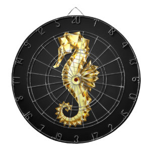 Cible De Fléchettes Hippocampe Polygonal Or