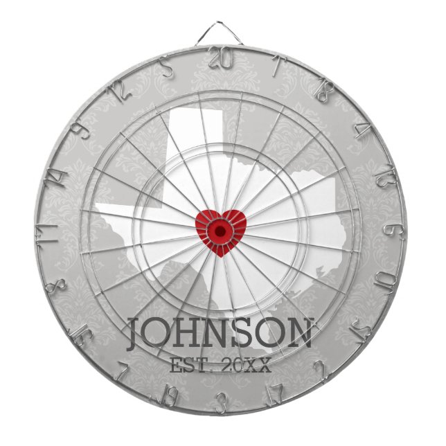 Cible De Fléchettes Home State Map Art - Custom Name Texas (Devant)