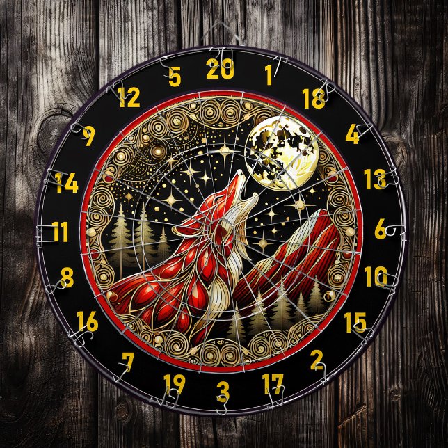 Cible De Fléchettes Howling Wolf Appelle Au Far (Créateur téléchargé)