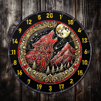 Cible De Fléchettes Howling Wolf Reflète La Liberté Et Le Pouvoir Sauv