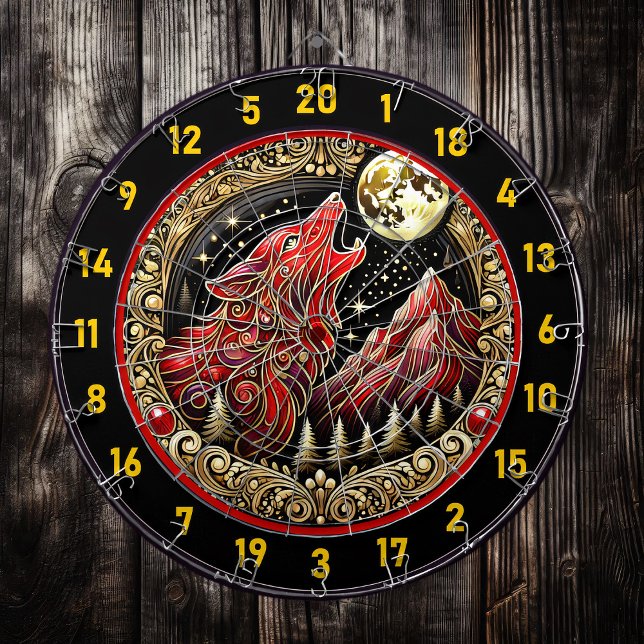 Cible De Fléchettes Howling Wolf Reflète La Liberté Et Le Pouvoir Sauv (Créateur téléchargé)