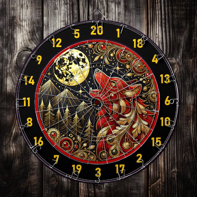 Cible De Fléchettes Howling Wolf Représente La Liberté Et Le Pouvoir S (Créateur téléchargé)